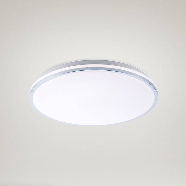 JUST LIGHT. GmbH Stropní svítidlo LED Isabell, Ø 49 cm, Chrom / stříbro, Koupelna, Plast, Moderní
