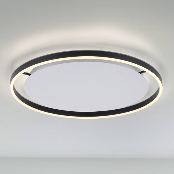 JUST LIGHT. GmbH Stropní svítidlo LED Ritus, Ø 58,5 cm, antracitová barva, stmívatelný, Černá, Obývací pokoj / jídelna, Hliník, Moderní
