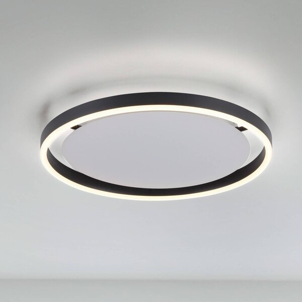 JUST LIGHT. GmbH Stropní svítidlo LED Ritus, Ø 39,3 cm, antracitová barva, stmívatelný, Černá, Obývací pokoj / jídelna, Hliník, Moderní