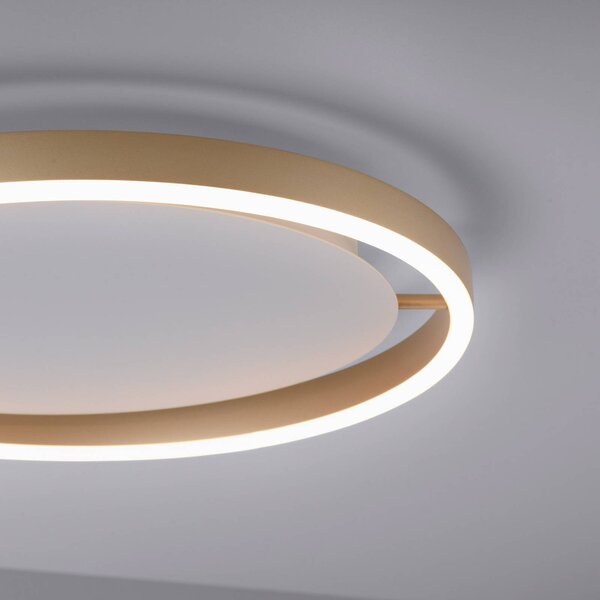 JUST LIGHT. GmbH LED stropní svítidlo Ritus, Ø 39,3 cm, matná mosaz, stmívatelný, Bronz / starožitná mosaz, Obývací pokoj / jídelna, Hliník, Moderní