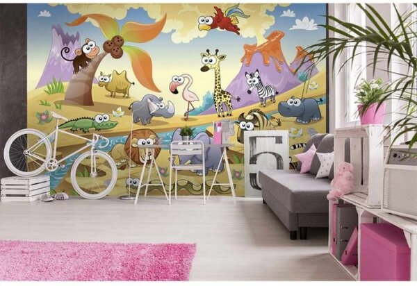 DIMEX | Vliesové fototapety na zeď Zvířátka ze savany MS-5-0333 | 375 x 250 cm| béžová, vícebarevná