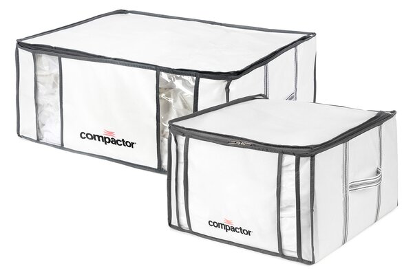Sada vakuových úložných boxů Compactor Life, 1 x M 125 litrů, 1 x XXL 210 litrů