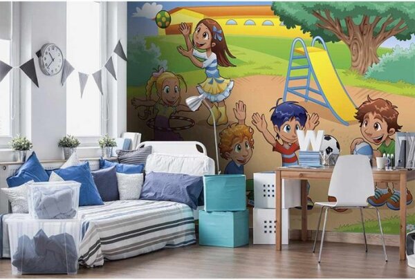 DIMEX | Vliesové fototapety na zeď Děti Na Hřišti MS-5-0339 | 375 x 250 cm| vícebarevná