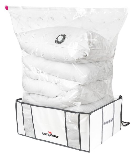 Sada vakuových úložných boxů Compactor Life, 1 x M 125 litrů, 1 x XXL 210 litrů