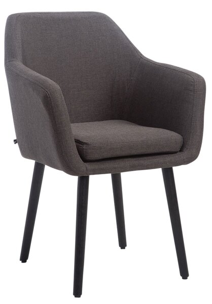 Jídelní židle Utrecht látka, nohy černé - Tmavě šedá