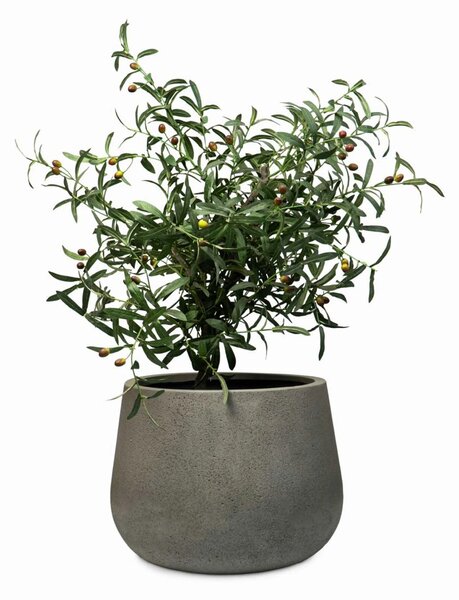 Květináč GIRAR, sklolaminát, výška 37 cm, tmavě šedá