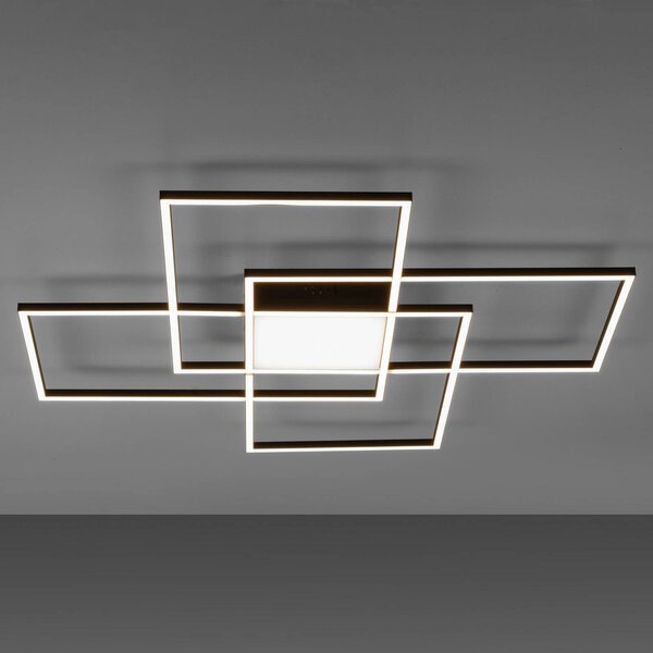 Q-Smart-Home Paul Neuhaus Q-ASMIN LED stropní světlo, 80 x 80cm, stmívatelný, Černá, Obývací pokoj / jídelna, Plast, Moderní
