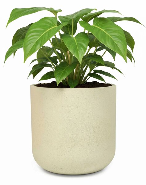 Kulatý květináč CHICO, sklolaminát, průměr 40 x výška 40 cm, krémový