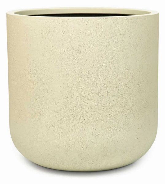 Kulatý květináč CHICO, sklolaminát, průměr 40 x výška 40 cm, krémový