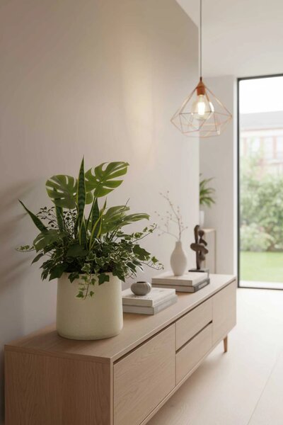 Designový květináč VEKRA, sklolaminát, 40x40 cm, krémový