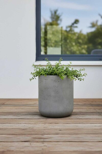 Kulatý květináč CHICO, sklolaminát, průměr 45 x výška 50 cm, šedý
