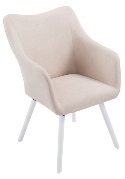Židle Mack látka, nohy bílé Barva Krémová