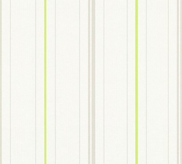 Vliesová tapeta na zeď Happy Spring 34764-1 | 0,53 x 10,05 m | bílá, zelená, šedá vliesová tapeta na stěnu | A.S. Création