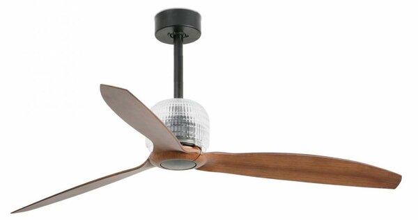 FARO DECO FAN M, černá/dřevo, stropní ventilátor s DC motorem
