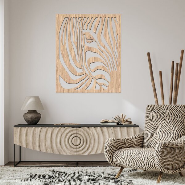 Dřevěný obraz na zeď ZEBRA | Rozměry (cm): 40x48 | Zvolte barvu dekoru: Dub Sonoma
