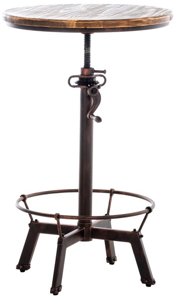 Kovový barový stůl Malita v industriálním stylu - v84-102 x Ø59 cm - Bronzová