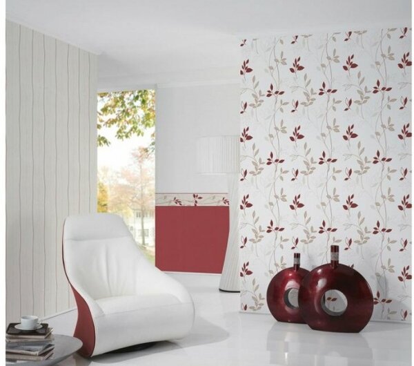 A.S. Création | Vliesová tapeta na zeď Styleguide natürlich 2497-39 | 0,53 x 10,05 m | krémová, červená