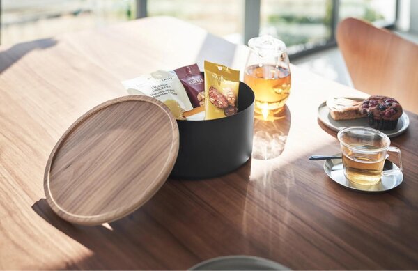 Černý kovový úložný box Yamazaki Rin 22 cm