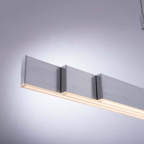 PURE Závěsné světlo LED Moto, diamant, stmívatelné, stmívatelný, Hliník / šedá / zinek, Obývací pokoj / jídelna, kov, Moderní