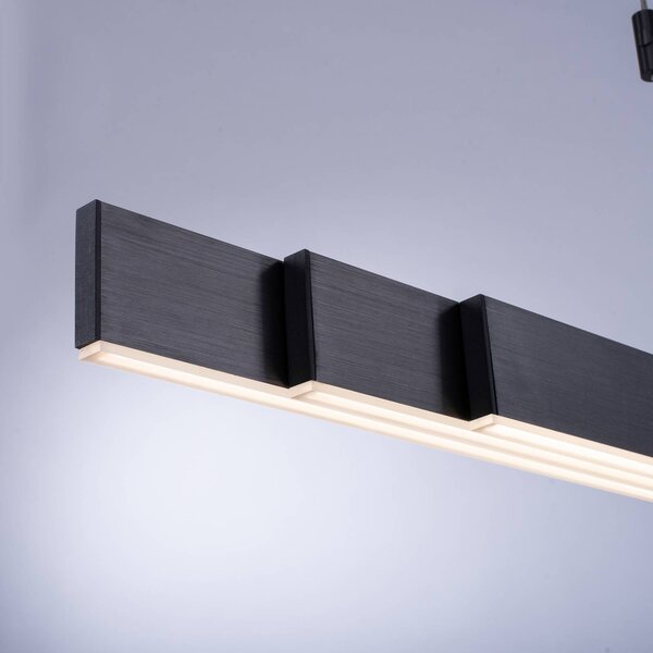 PURE LED závěsné světlo Moto, platinové, stmívatelné,, stmívatelný, Hliník / šedá / zinek, Obývací pokoj / jídelna, kov, Moderní