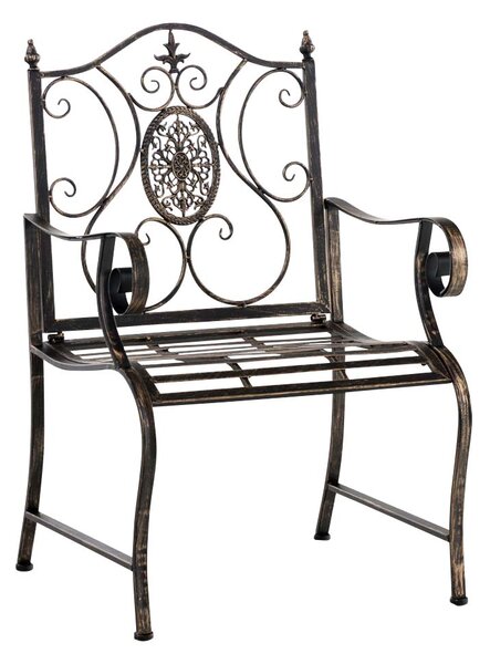 Kovová židle Punjab s područkami - Bronzová