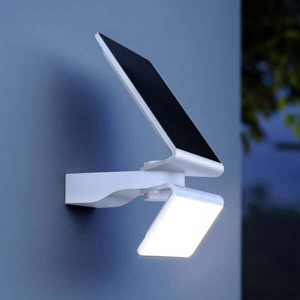 STEINEL LED solární světlo XSolar L-S One, bílé, senzor, stmívatelný, Bílá / opál, Plast, Moderní