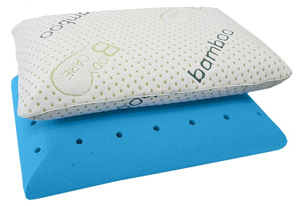 Bazyl.cz 2ks - Polštář z paměťové pěny BLUE ICE 12cm - 40 x 60 cm