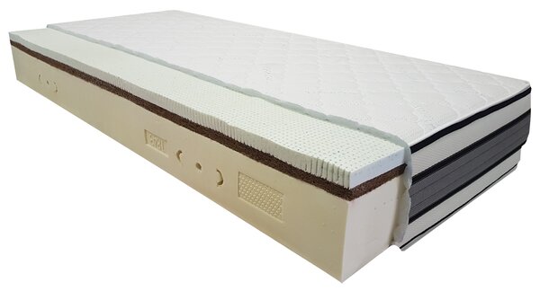 Bazyl.cz Matrace APOLLO 100% přírodní LATEX + KOKOS 7 zón 27cm - 90x200cm AKCE 1+1