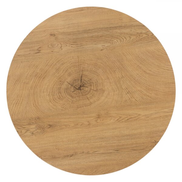 Kulatý konferenční stolek Liviano 80 cm - přírodní dub / černá