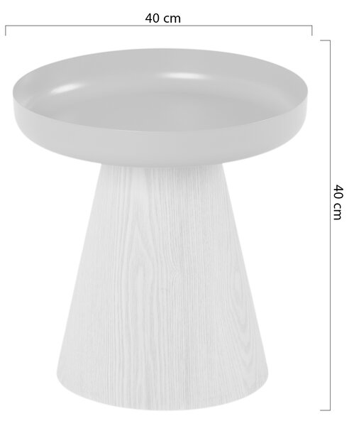 Kulaty konferenční stolek Tresel 40 cm do obývacího pokoje - přírodní / zelený