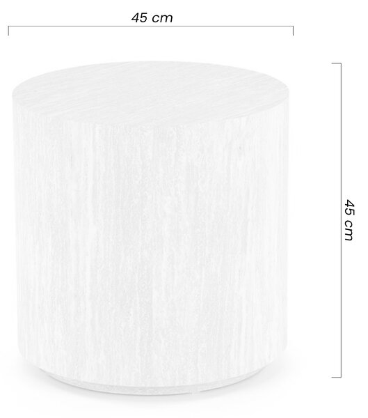 Kulaty konferenční stolek Novula 45 cm - travertin