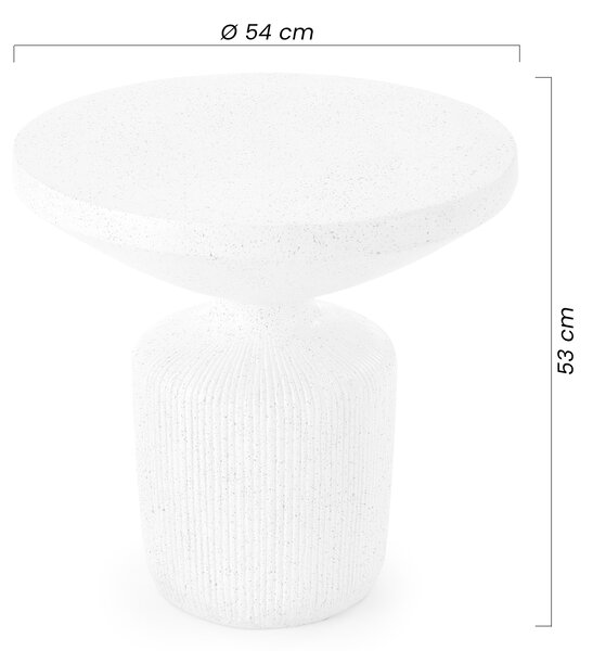 Kulaty konferenční stolek Sintro 54 cm - bílé teraco