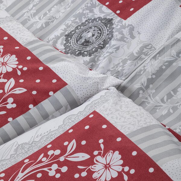 Ložní povlečení z mikrovlákna PATCHWORK SRDCE jednolůžko