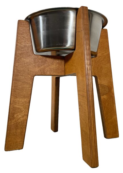 Wook | Dřevěný stojan s miskou pro psy vel. L - 1800 ml Výška podstavce: 30 cm, Barva: cedr, Personalizace: Ne
