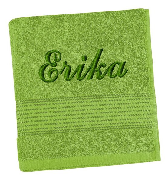 BELLATEX Froté ručník proužek s výšivkou jména Olivová 50x100 cm