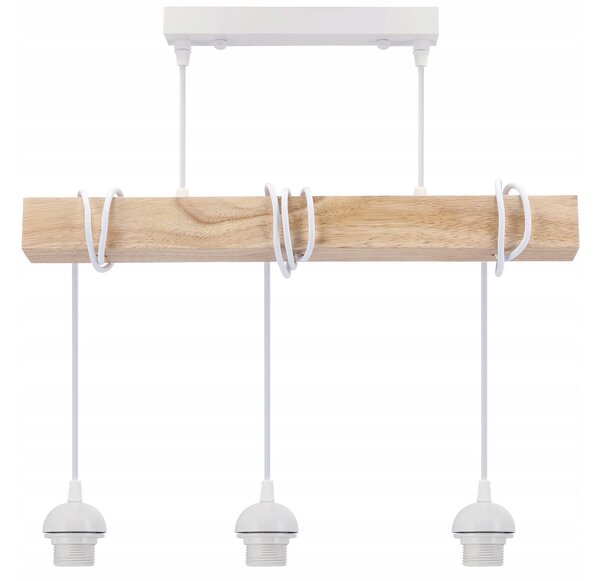 BERGE LED stropní svítidlo, 3xE27, loft, nastavitelné, se stínidly - bílé