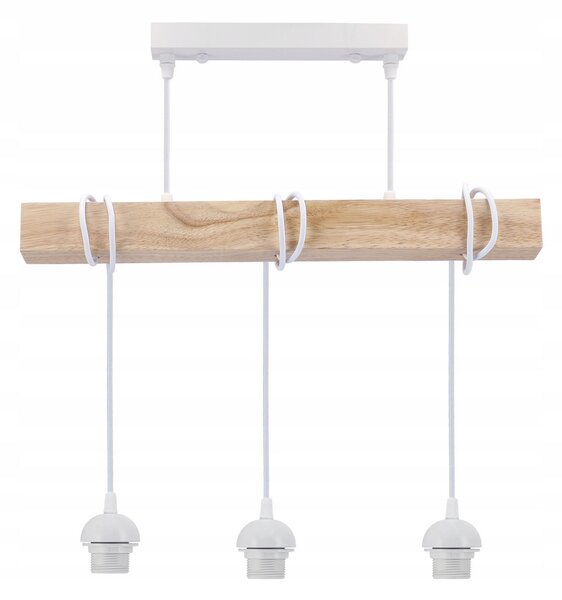 BERGE LED stropní svítidlo, 3xE27, loft, nastavitelné, se stínidly - bílé