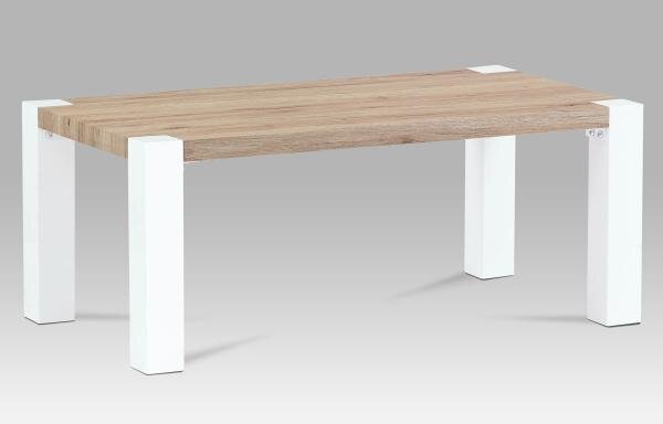 Konferenční stolek 110x60x45 cm, san remo / vysoký lesk bílý