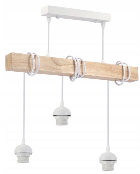 BERGE LED stropní svítidlo, 3xE27, loft, nastavitelné, se stínidly - bílé