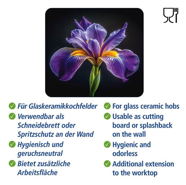 Kryt na zeď u sporáku z tvrzeného skla 50x56 cm Iris – Wenko