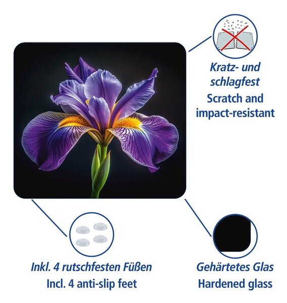 Kryt na zeď u sporáku z tvrzeného skla 50x56 cm Iris – Wenko