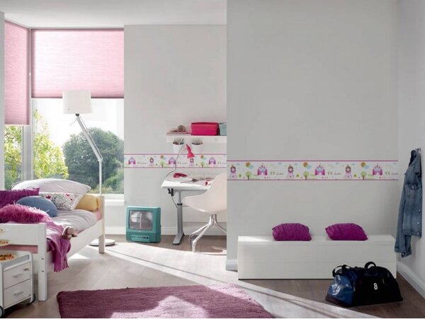 A.S. Création | Vliesová bordura na zeď Little Stars 35853-2 | 0,17 x 5 m | vícebarevná, šedá, růžová