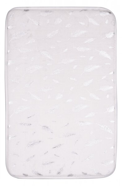 Vesna | Koupelnová předložka PIUME bílostříbrná 40x60 cm