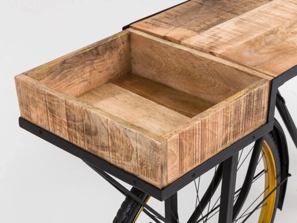 Lakovaný konzolový stůl Bike z kovu, černý – 185×45×90 cm