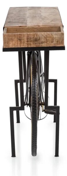 Lakovaný konzolový stůl Bike z kovu, černý – 185×45×90 cm