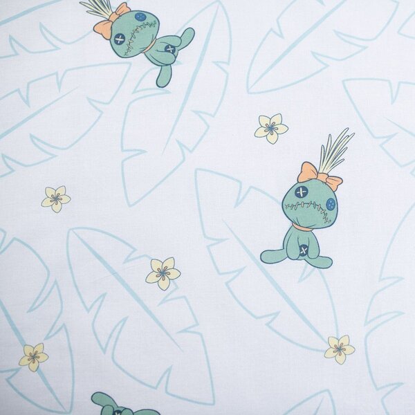 Světle modré bavlněné dětské povlečení do postýlky 100x135 cm Lilo & Stitch "Tropical Hugs" – Jerry Fabrics