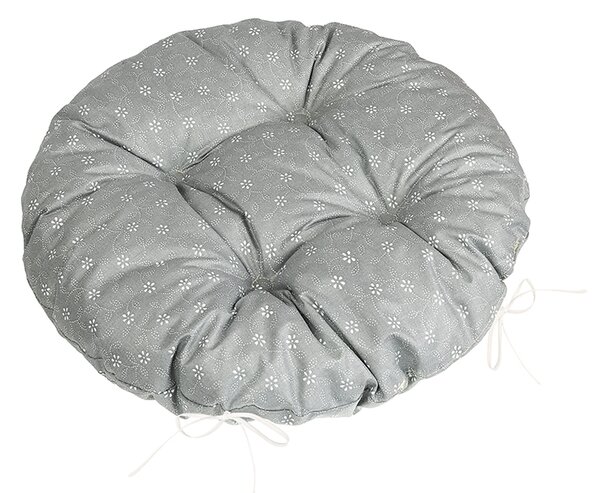BELLATEX Sedák Adéla prošívaný kulatý Šedá,Bílá průměr 40 cm