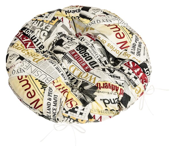 BELLATEX Sedák Adéla prošívaný kulatý Červená, Černá, Bílá průměr 40 cm