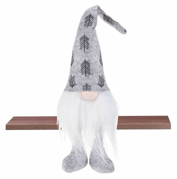 Skřítek GNOM s šedou čepicí 37 cm