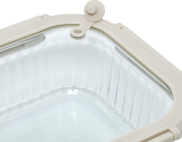Sada 3 skleněných hermetických nádob čtvercových, 12 x 12 x 6 cm - transparentní